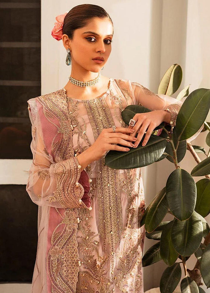 Zara By Shurooq Embroidered Organza Suits Unstitched 4 Piece SHQ23Z Uroosa - Premium Collection
