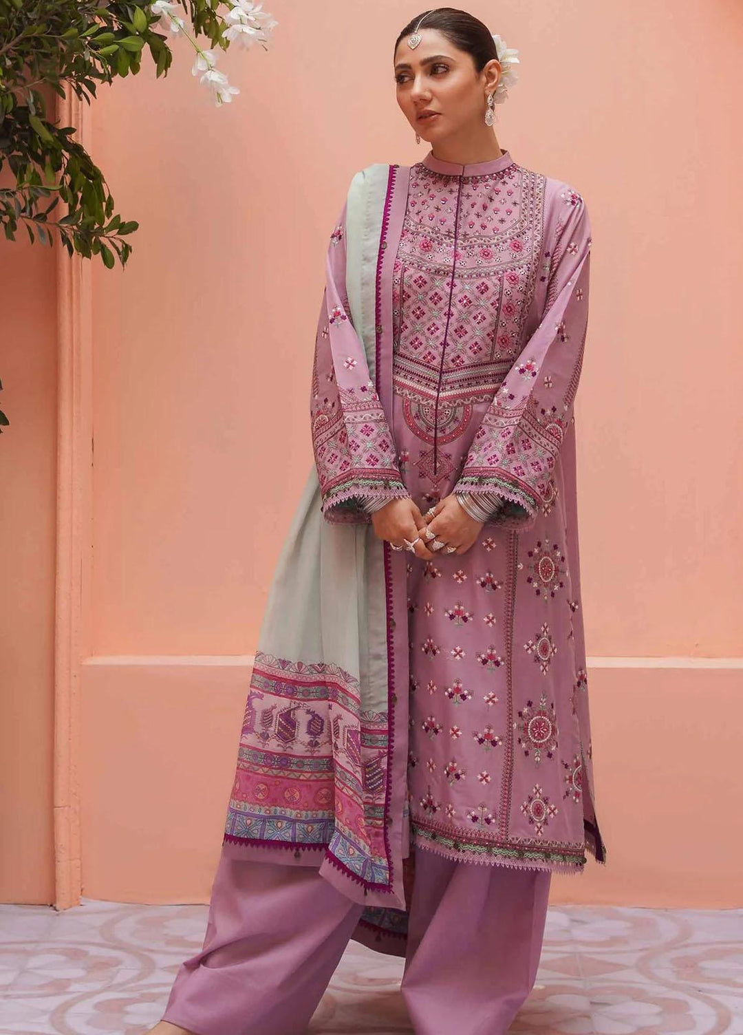 Zara Shahjahan Embroidered Lawn Suits Unstitched 3 Piece ZS23SS 11A - Spring / Summer Collection
