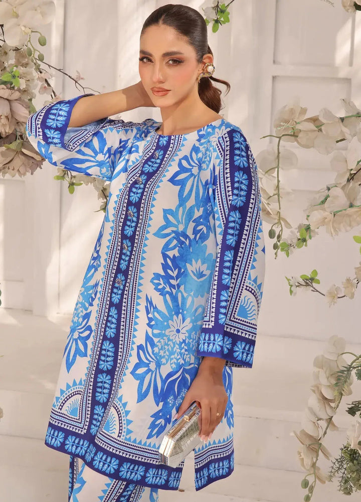 Zara Yamin Pret Printed Cotton Silk 2 Piece Suit Elysian Sky