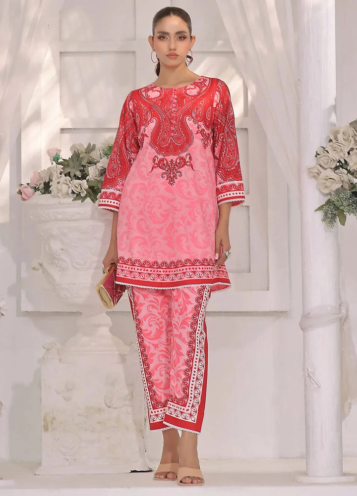 Zara Yamin Pret Printed Cotton Silk 2 Piece Suit Pink Reverie