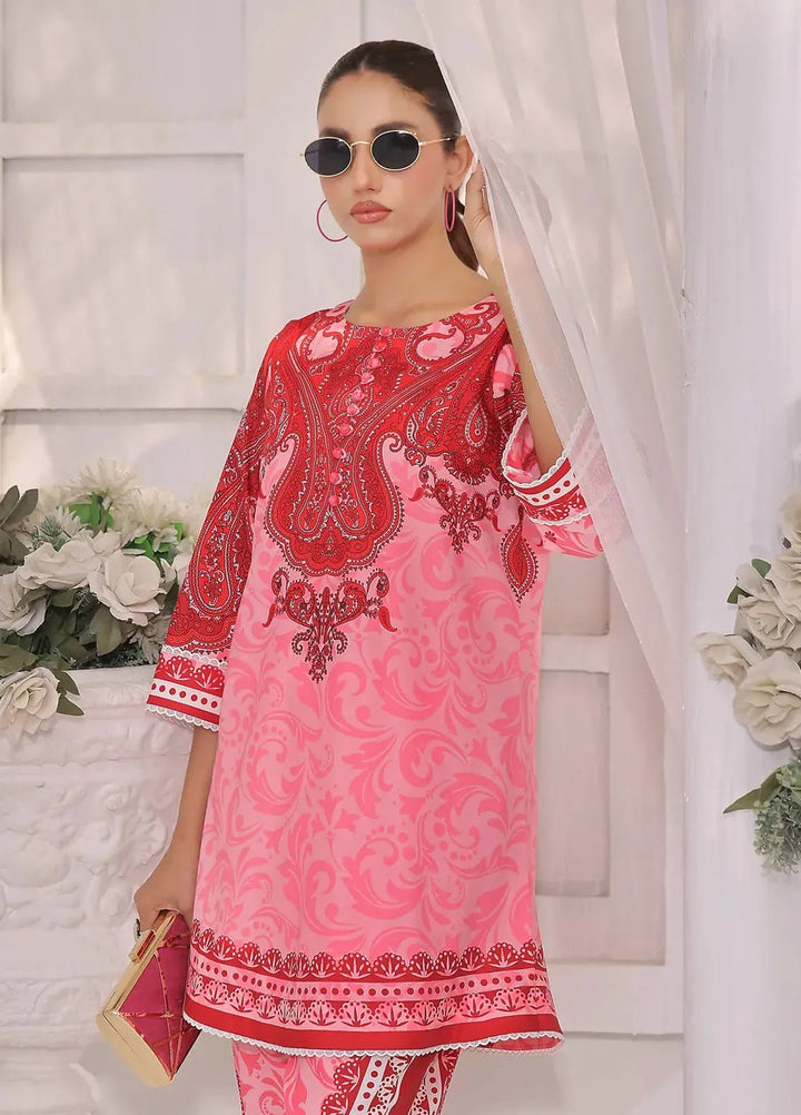 Zara Yamin Pret Printed Cotton Silk 2 Piece Suit Pink Reverie
