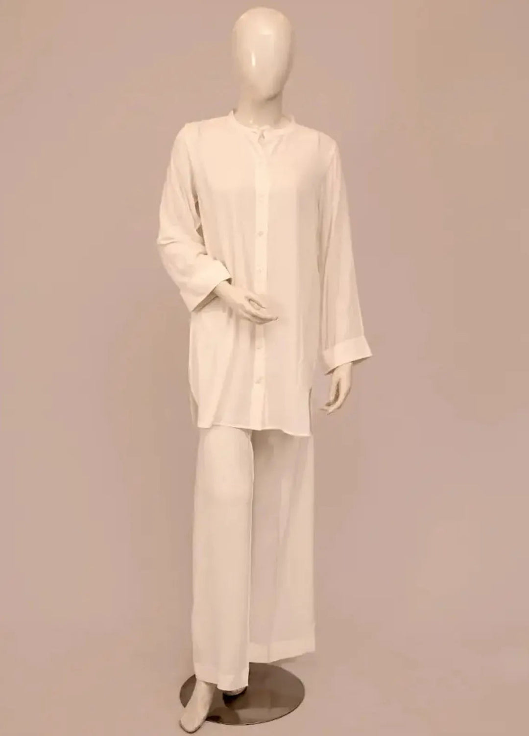 Zarah and Sarah Pret Solid Cotton 2 Piece Suit white