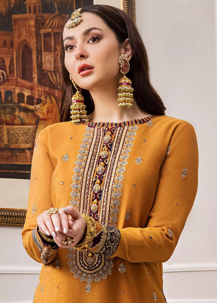 Zari Sitara By Asim Jofa Embroidered Cotton Suits Unstitched 2 Piece AJ23ZS AJZS-11 - Luxury Eid Collection