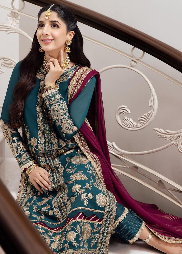 Zari Sitara By Asim Jofa Embroidered Cotton Suits Unstitched 2 Piece AJ23ZS AJZS-27 - Luxury Eid Collection