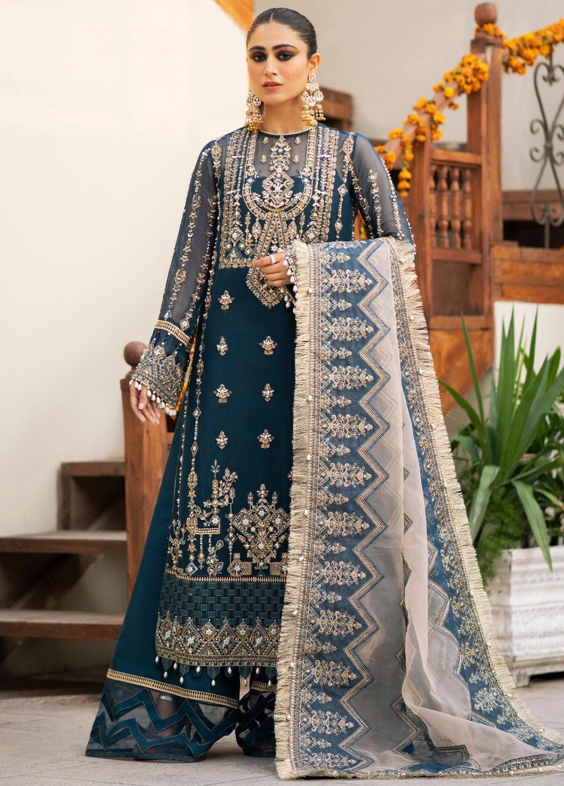 Zarin by Eleshia Embroidered Net Suits Unstitched 3 Piece ELS23UF D-06 KHWAHER - Luxury Formal Collection main image 1
