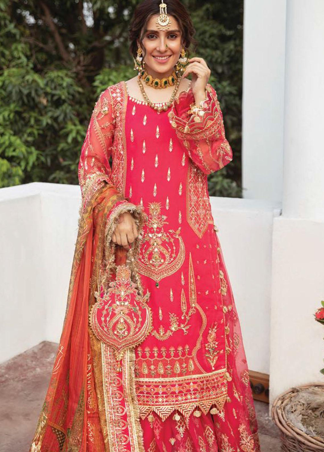 Zarlish by MNR Embroidered Organza Suits Unstitched 3 Piece MNR21Z AATISH (ZWU-21-01) - Luxury Formals Collection