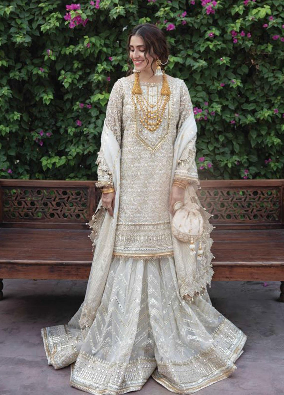 Zarlish by MNR Embroidered Organza Suits Unstitched 3 Piece MNR21Z NAULAKHA (ZWU-21-08) - Luxury Formals Collection