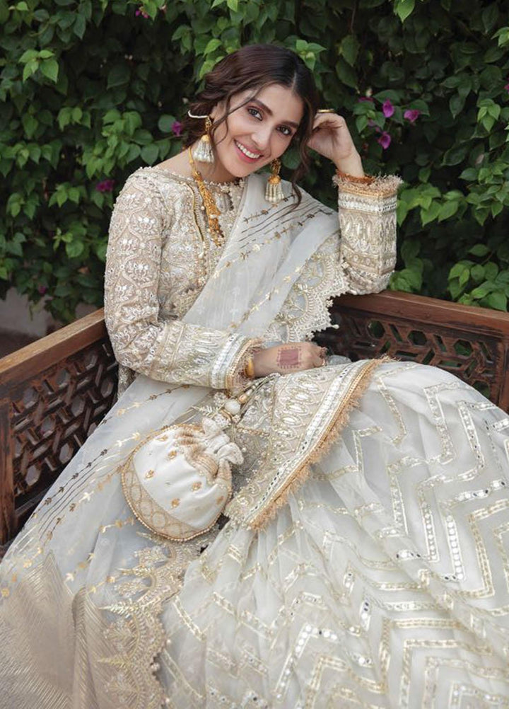 Zarlish by MNR Embroidered Organza Suits Unstitched 3 Piece MNR21Z NAULAKHA (ZWU-21-08) - Luxury Formals Collection