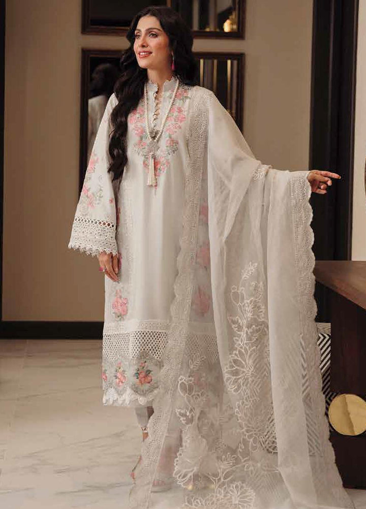 Zarqash Embroidered Lawn Suits Unstitched 3 Piece ZRQ23LL ZQL-007 Izel - Luxury Collection
