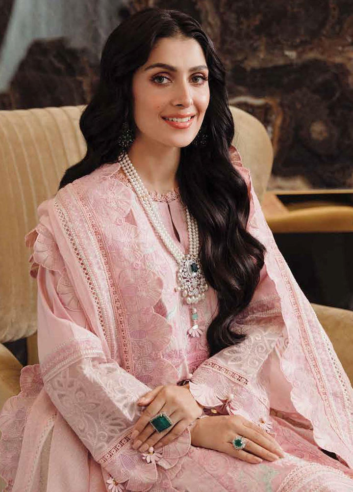 Zarqash Embroidered Lawn Suits Unstitched 3 Piece ZRQ23LL ZQL-008 Amara - Luxury Collection