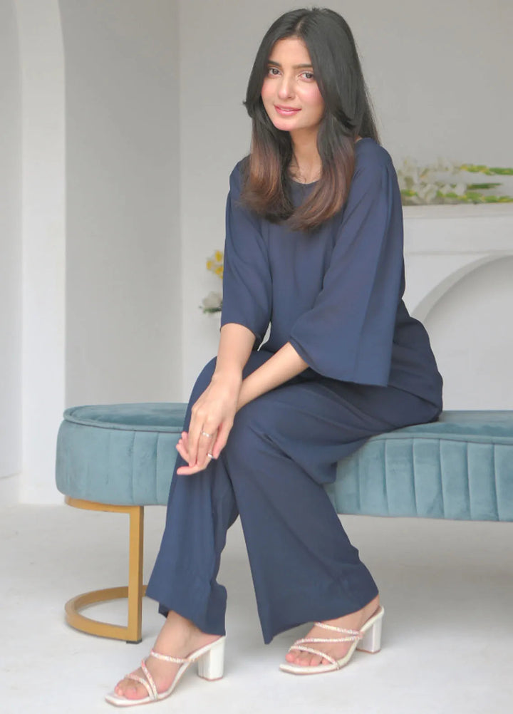 Zauk Pret Casual Georgette 2 Piece Suit Aqua