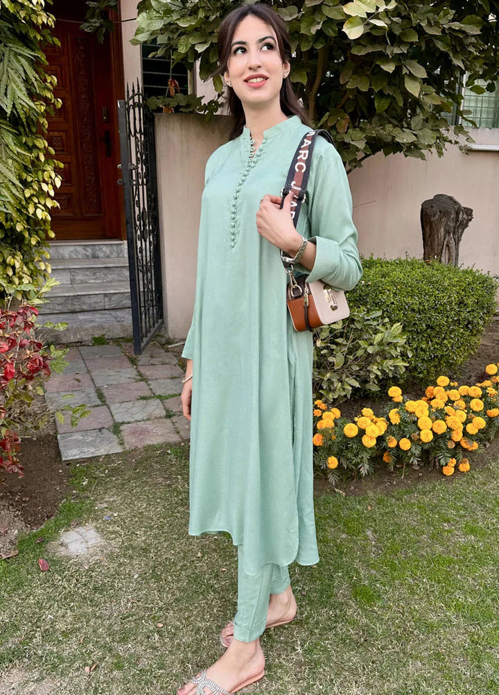 Zenyre Pret Solid Crepe 2 Piece Suit Mint Dove