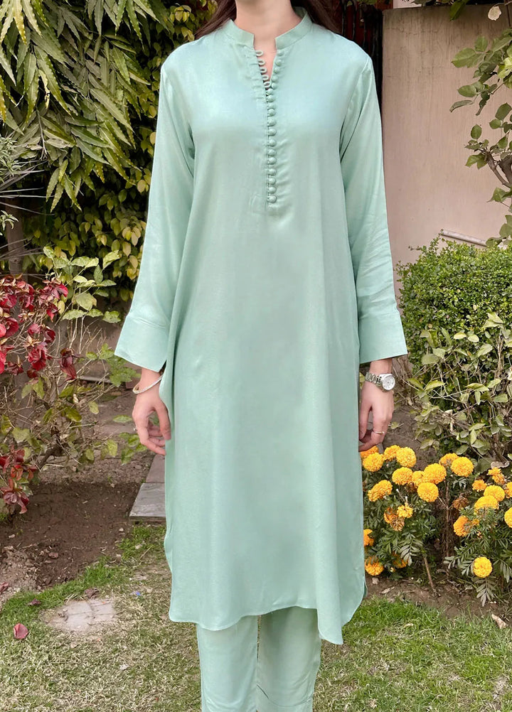 Zenyre Pret Solid Crepe 2 Piece Suit Mint Dove