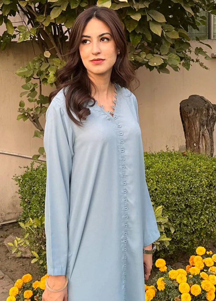 Zenyre Pret Solid Crepe 2 Piece Suit Sky Bloom