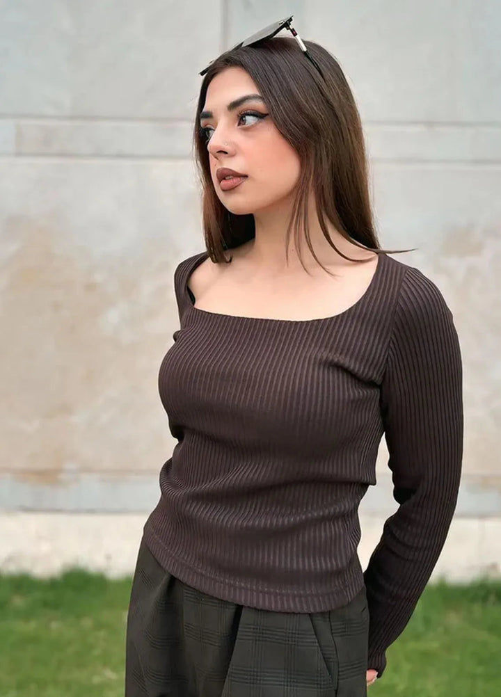 Zenyre Pret Western Ribbed 1 Piece Two Toned Square Neck Top