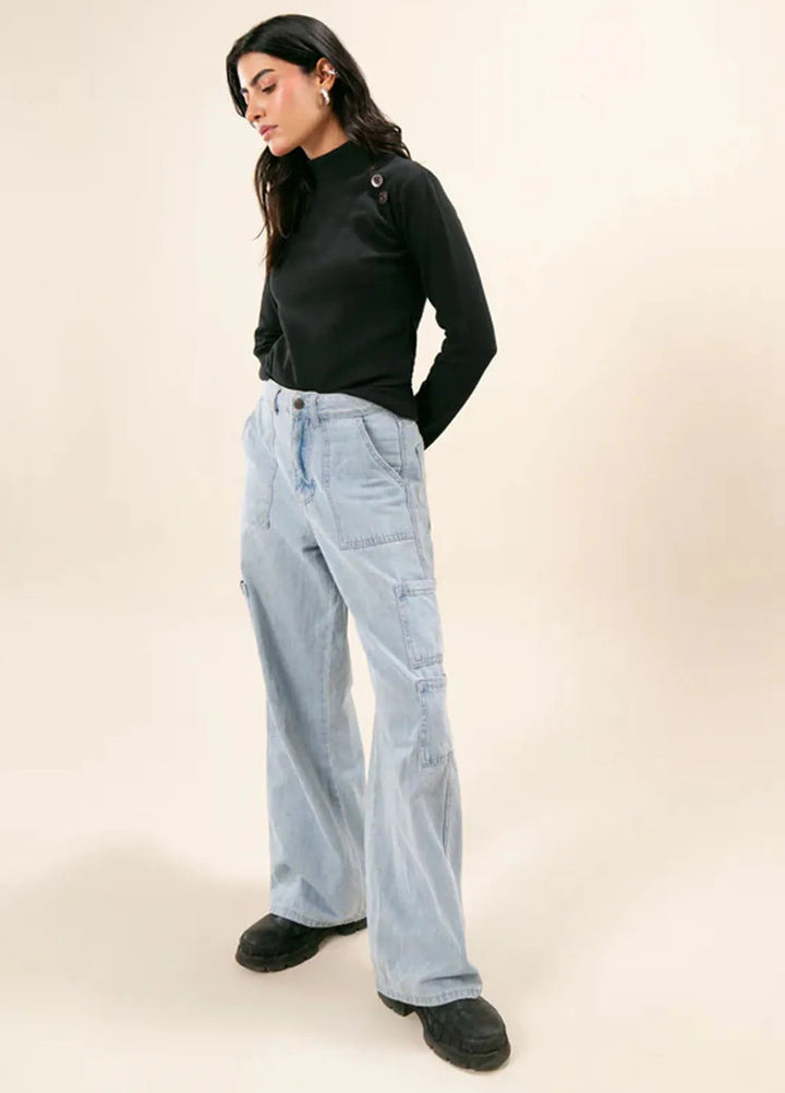 Zenyre Pret Western Waffle 1 Piece Waffle Textured Mock Neck Top