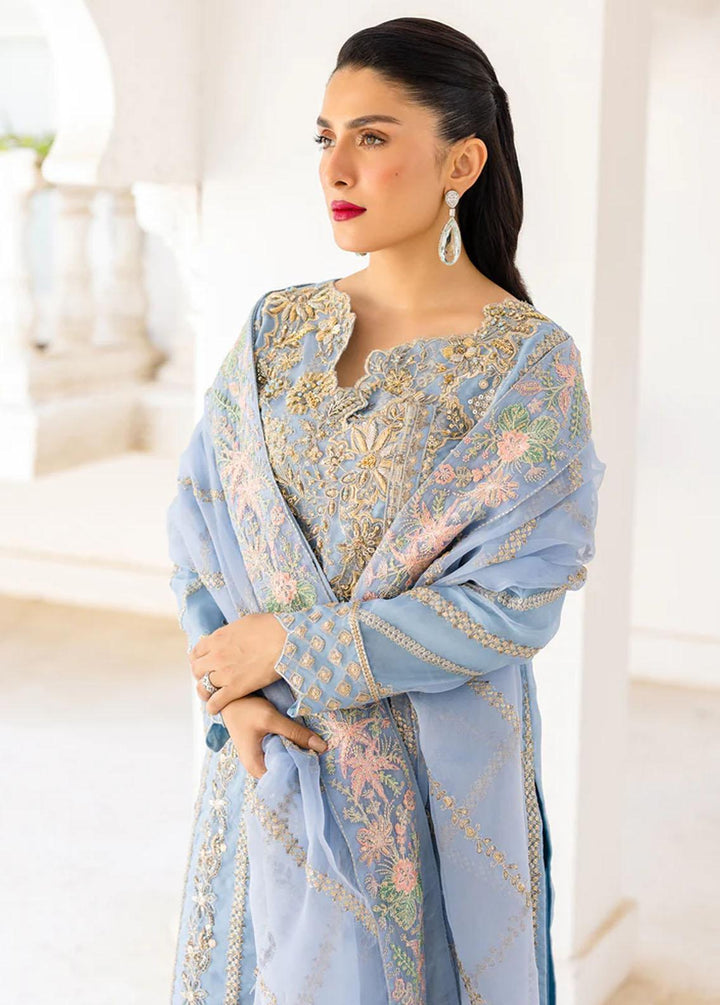 Zimal By Emaan Adeel Embroidered Organza Suits Unstitched 3 Piece EA23Z ZM-03 Arzish - Luxury Collection