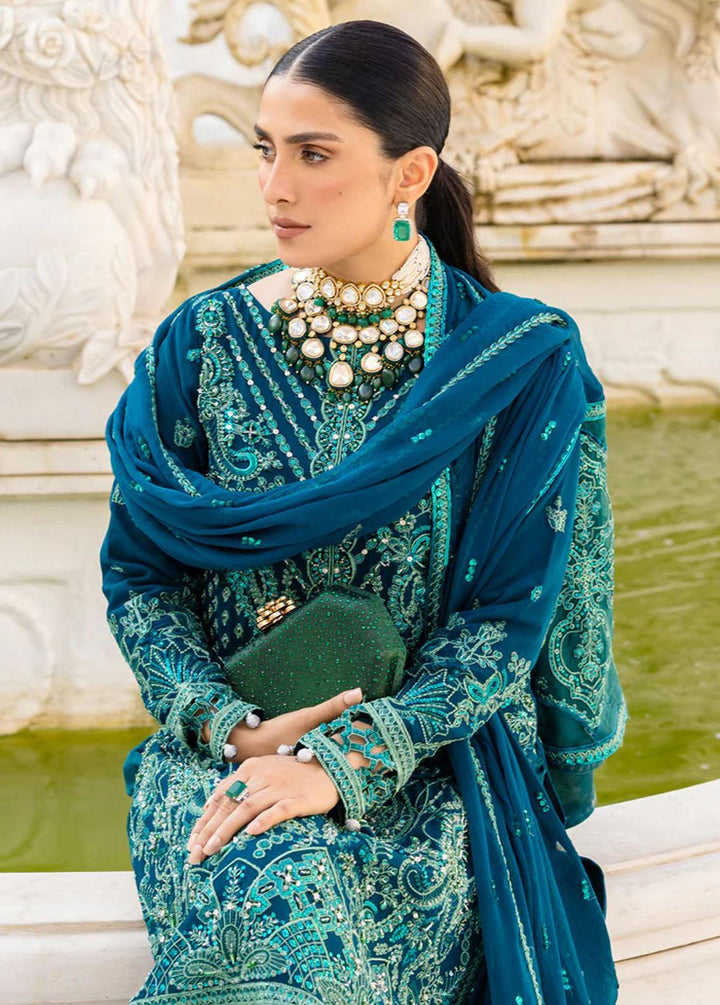 Zimal By Emaan Adeel Embroidered Chiffon Suits Unstitched 3 Piece EA23Z ZM-04 Noori - Luxury Collection