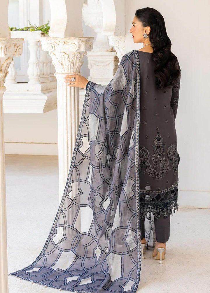 Zimal By Emaan Adeel Embroidered Chiffon Suits Unstitched 3 Piece EA23Z ZM-08 Zeba - Luxury Collection