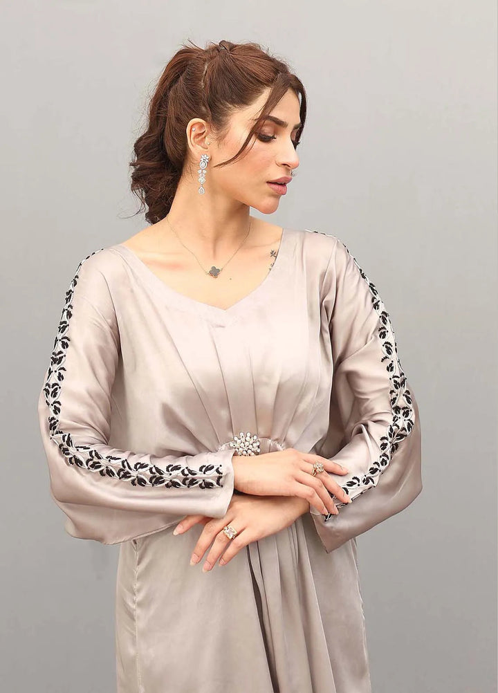 Ziphyer Pret Short Silk Kaftan Slate Fusion