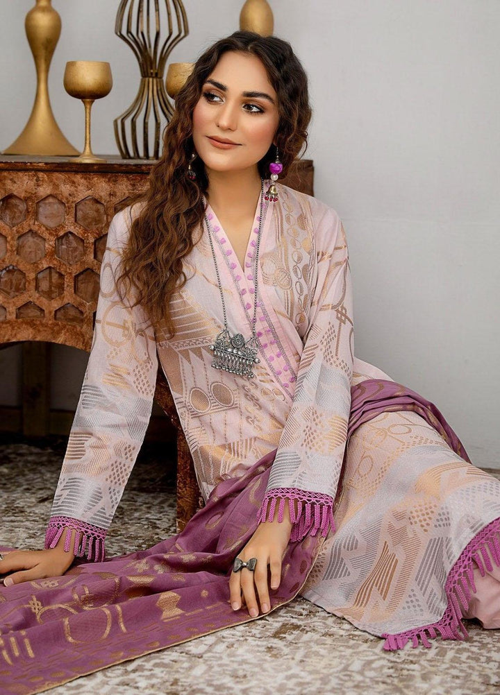 Ziva By Safwa Jacquard Lawn Suits Unstitched 3 Piece SW23Z SJC-01 - Summer Collection