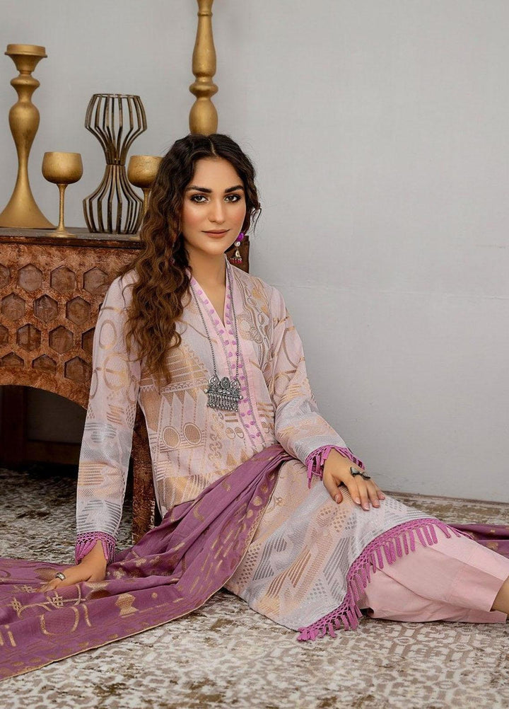 Ziva By Safwa Jacquard Lawn Suits Unstitched 3 Piece SW23Z SJC-01 - Summer Collection
