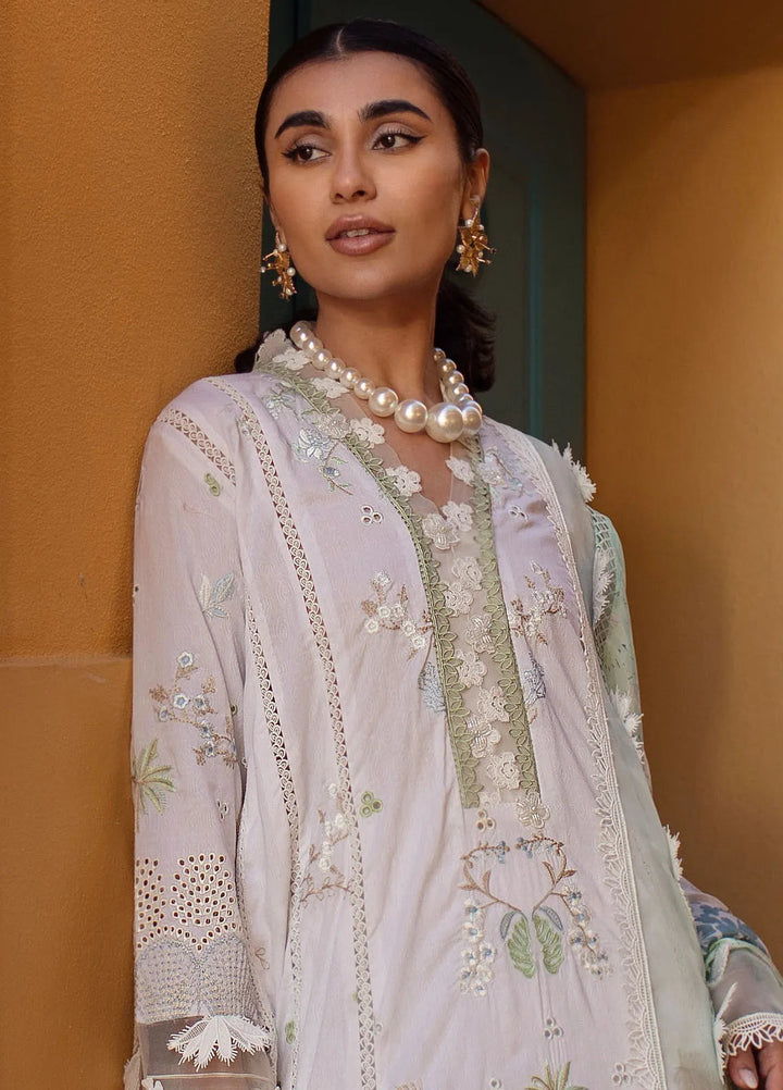 Zoha by Ansab Jahangir Embroidered Lawn Suit Unstitched 3 Piece ANJ25Z D-07 Babys Breath - Summer Collection