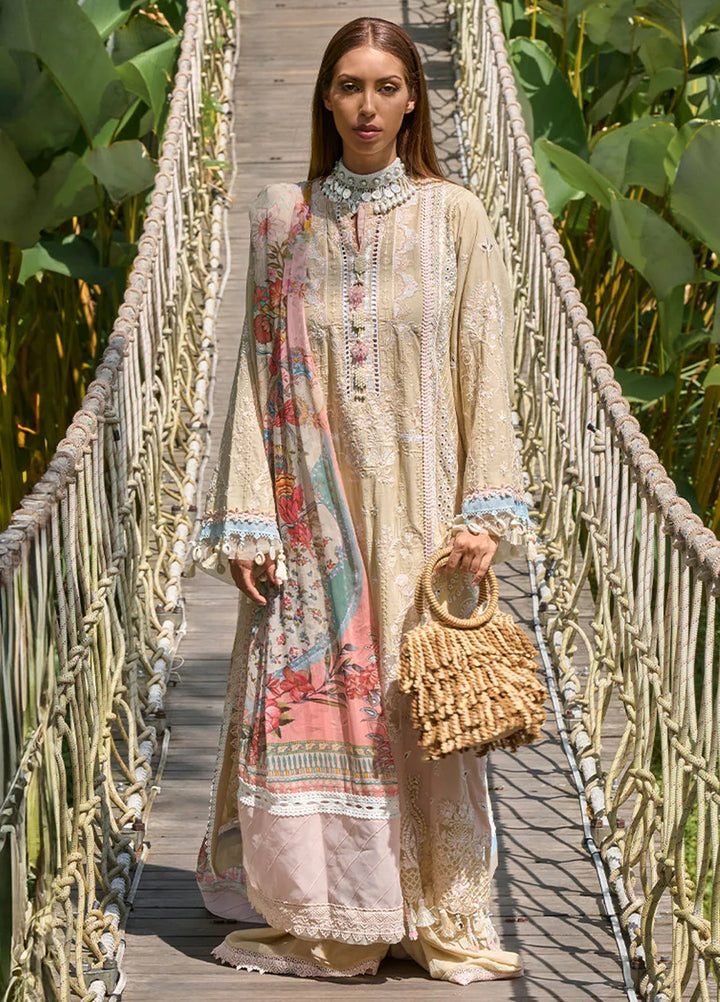 Zoha by Ansab Jahangir Embroidered Lawn Unstitched Suit 3 Piece ANJ24Z D-03 Adenium - Luxury Collection