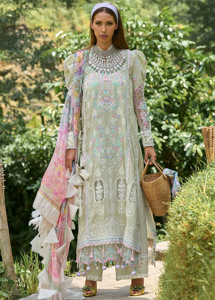 Zoha by Ansab Jahangir Embroidered Lawn Unstitched Suits 3 Piece ANJ24Z D-04 Anthurium - Luxury Collection