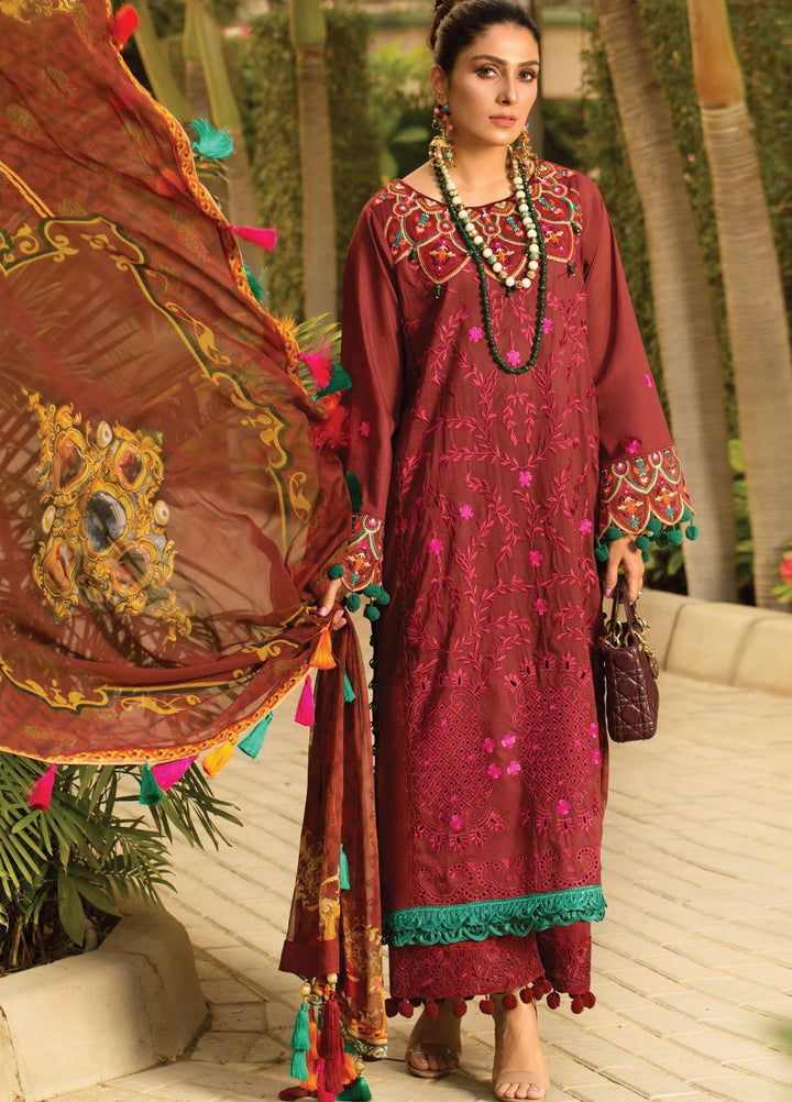 Zoha by Ansab Jahangir Embroidered Lawn Suits Unstitched 3 Piece ANJ21Z 10 Shala - Summer Collection