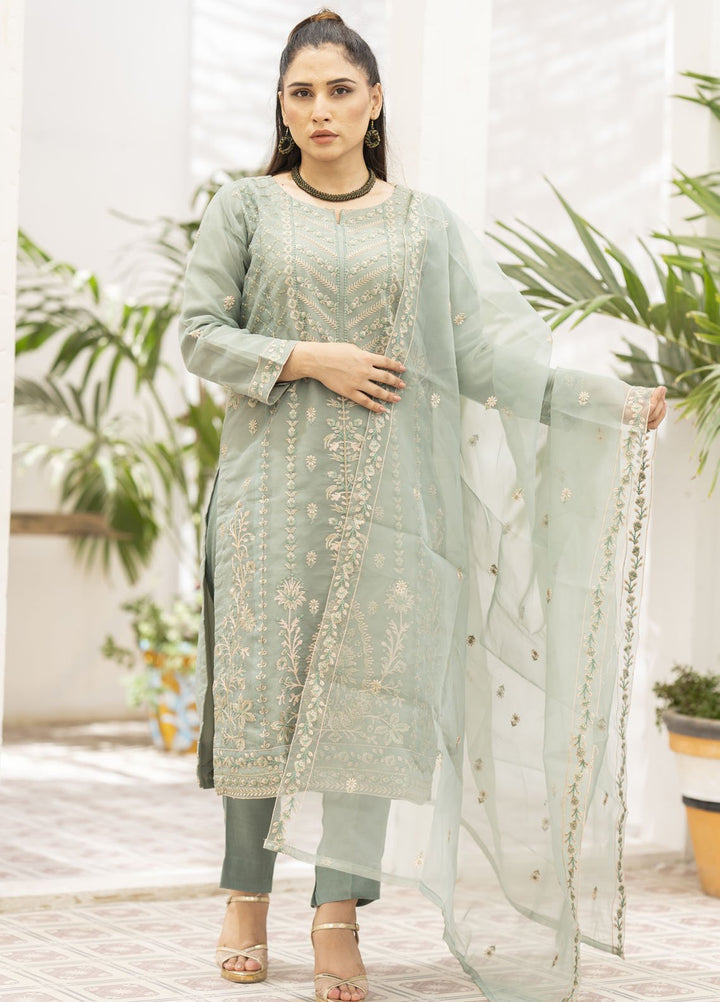 Zohan Ateeq Pret Embroidered Organza 3 Piece Suit Ayeza Green