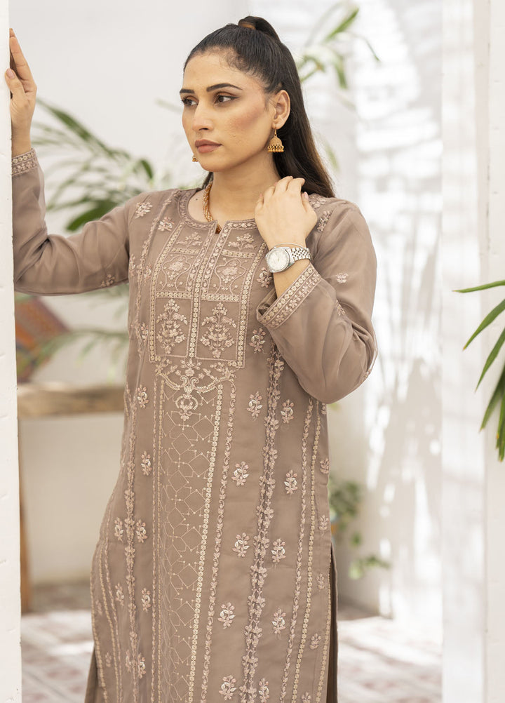 Zohan Ateeq Pret Embroidered Organza 3 Piece Suit Ifrah Brown