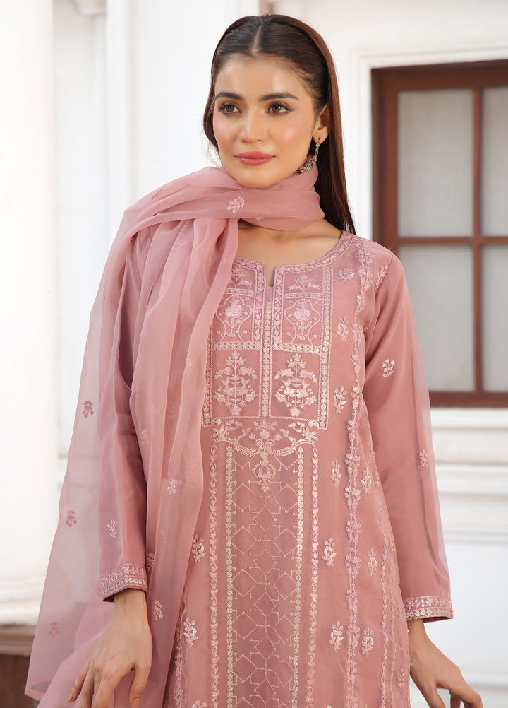 Zohan Ateeq Pret Embroidered Organza 3 Piece Suit Ifrah Tea Rose Pink