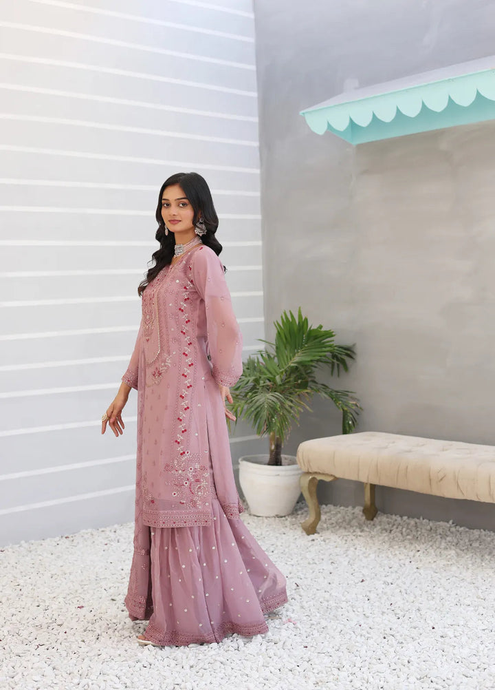 Zohan Ateeq Pret Embroidered Organza 3 Piece Suit Waniya Lilac