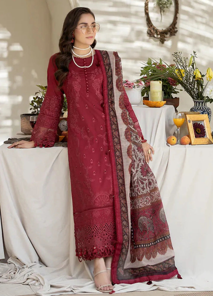 Zora By House Of Nawab Embroidered Lawn Suit Unstitched 3 Piece HON24Z FAHM - Summer Collection