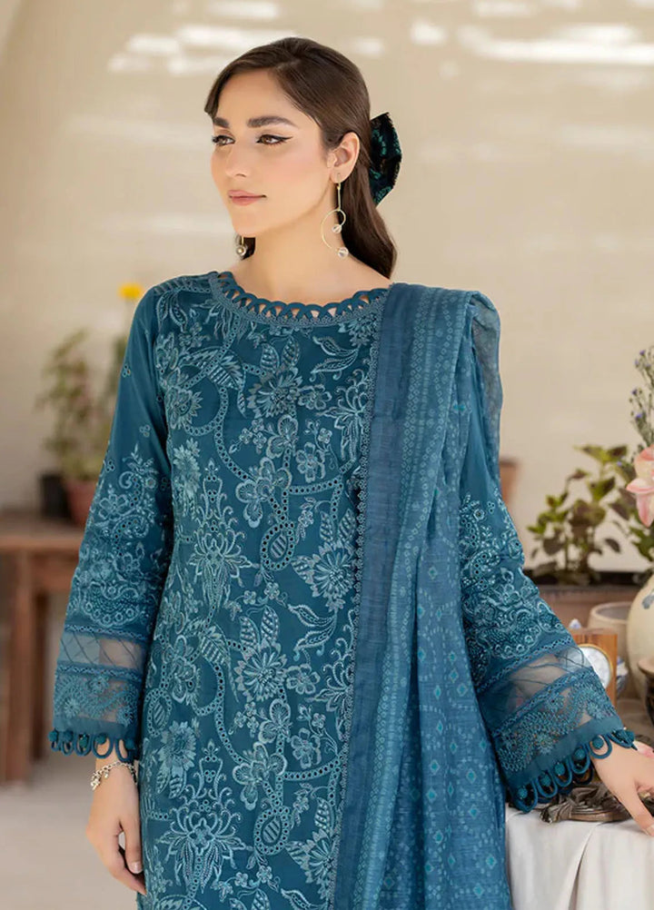 Zora By House Of Nawab Embroidered Lawn Suit Unstitched 3 Piece HON24Z QARIN - Summer Collection