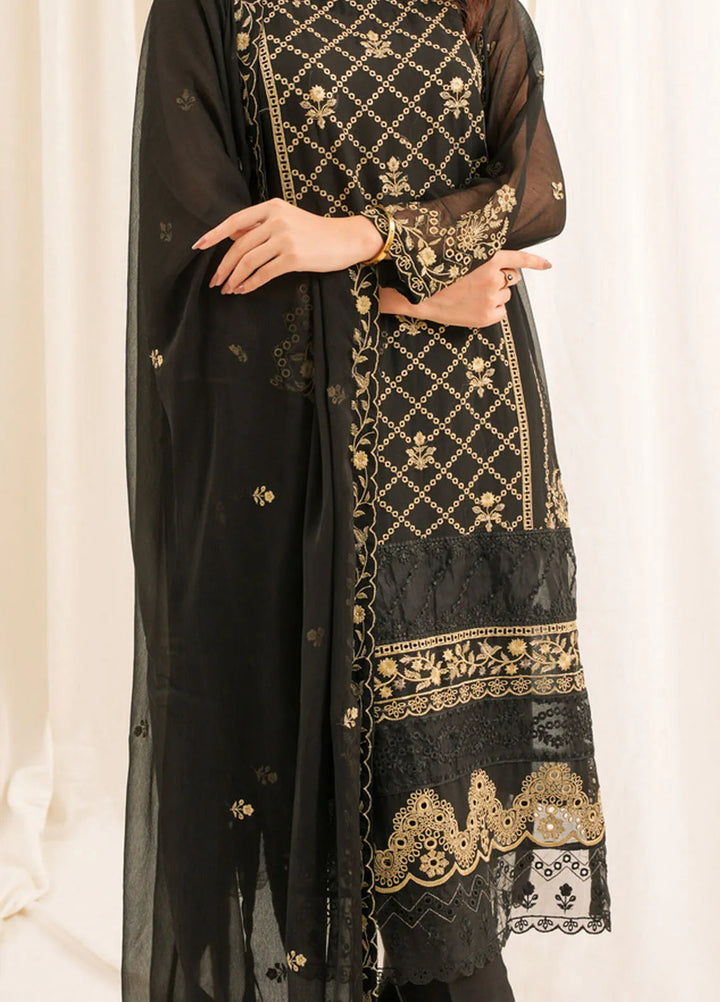 Zouj Embroidered Chiffon Suit Unstitched 3 Piece ZJ24 ZJ-CH-01 - Formal Collection