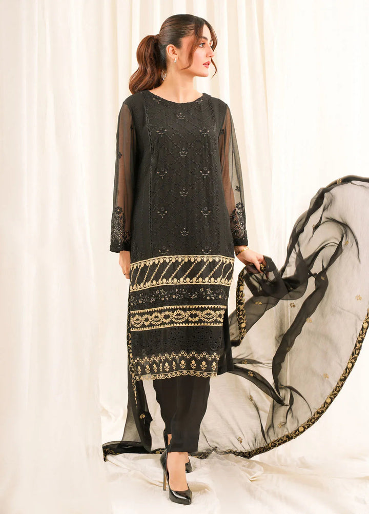 Zouj Embroidered Chiffon Suit Unstitched 3 Piece ZJ24 ZJ-CH-08 - Formal Collection