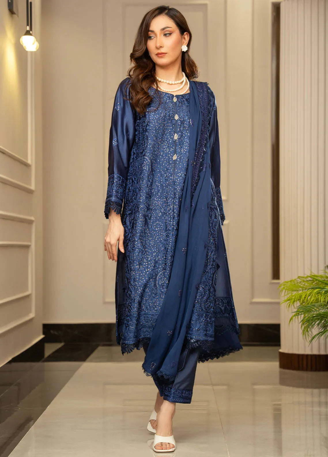 Freesia by Zouj Unstitched Embroidered Cotton 3 Piece Suit ZJ26UFC BURNT SAFFRON ZCS-00015 - Festive Collection