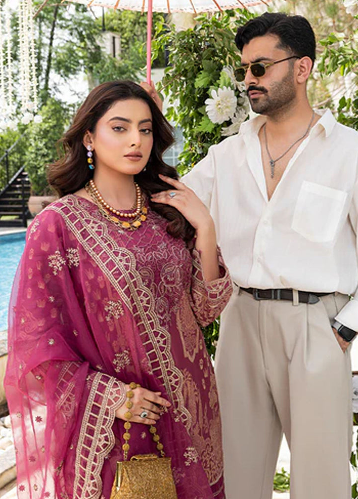 Zuri Pret Embroidered Lawn 3 Piece Suit Saanvi JK-18 Mauve