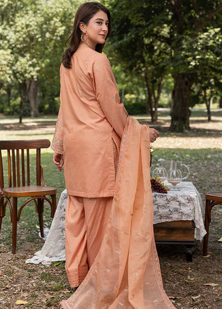 Zuri Pret Embroidered Lawn 3 Piece Suit Wania ZP-02 Peach