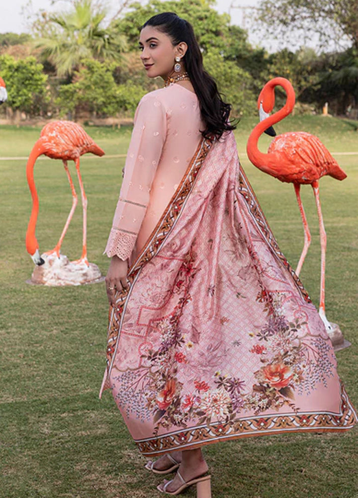 Zuri Pret Embroiered Cotton 3 Piece Suit Afshan AK-5056 Tea Pink