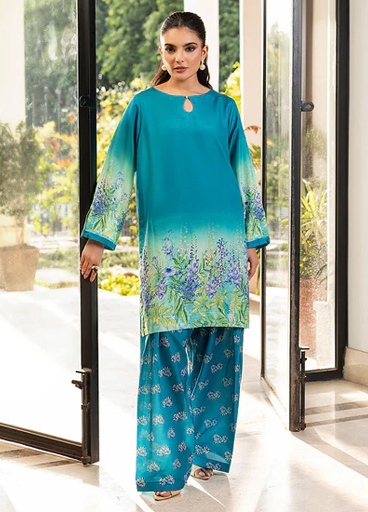 Zuri Pret Printed Lawn 2 Piece Suit Siora ZS-44 Teal Blue