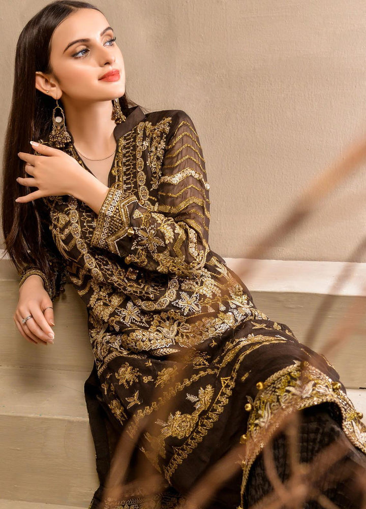 Zurr Signature by AB Textiles  Embroidered Chiffon Suits Unstitched 3 Piece AB21SC ZSLC-07 - Festive Collection