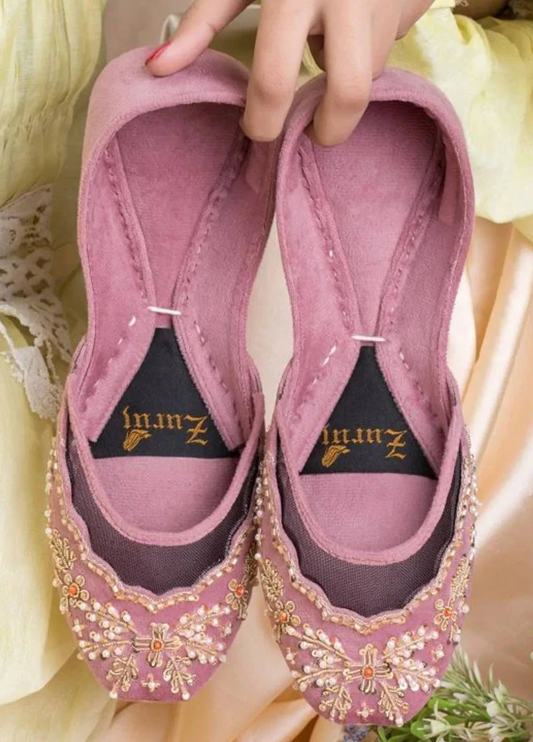 Zuruj Festive Style Khussa JK-1-BabyPink