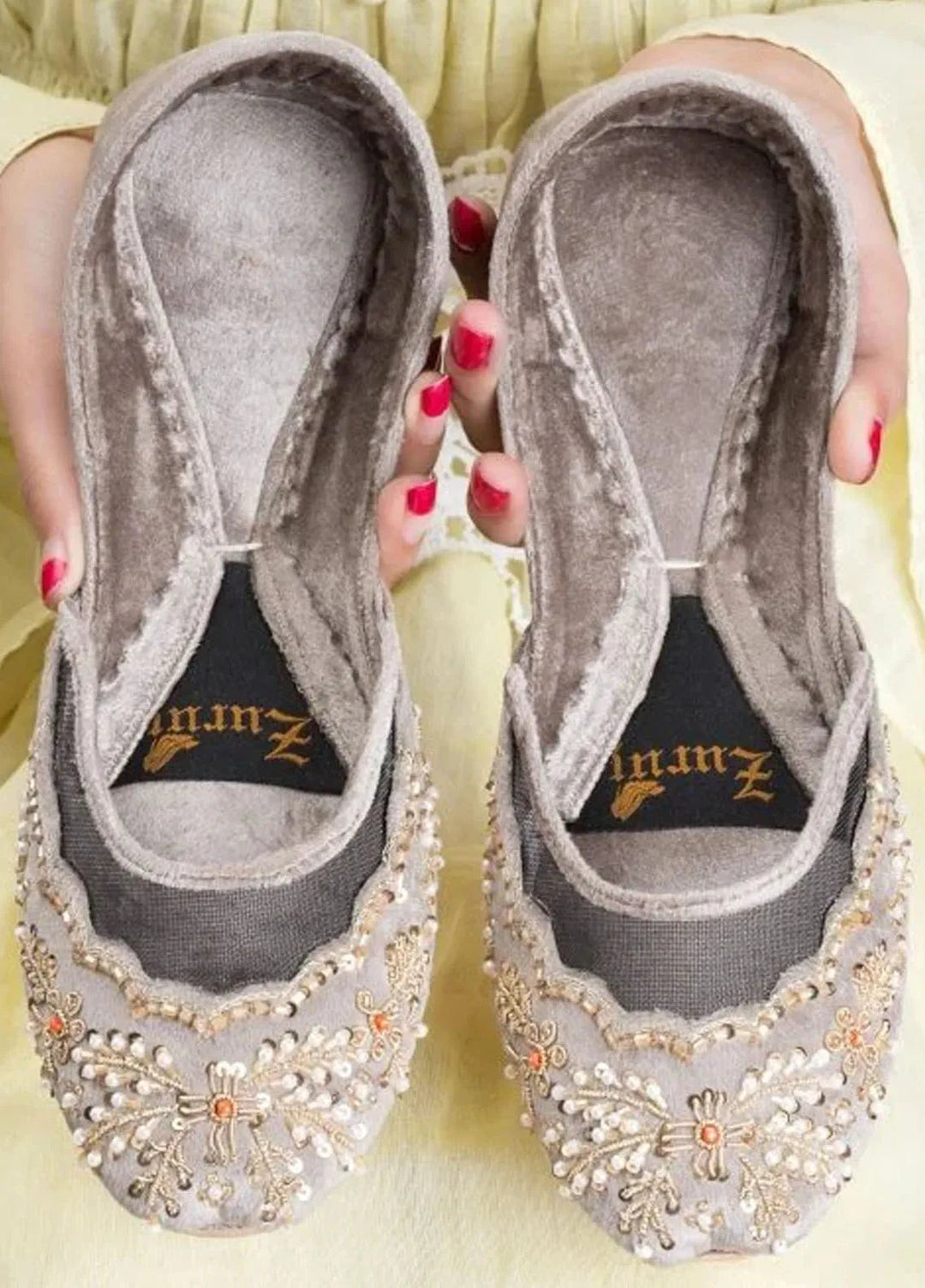 Zuruj Festive Style Khussa JK-1-Chikoo