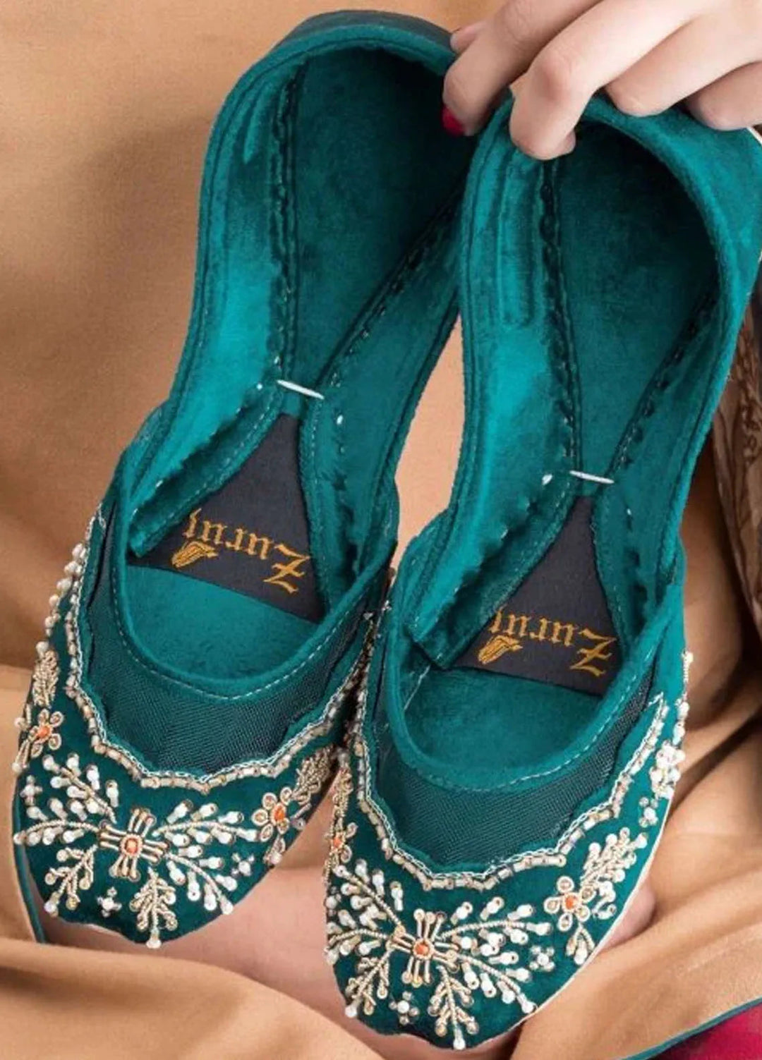 Zuruj Festive Style Khussa JK-1-Green