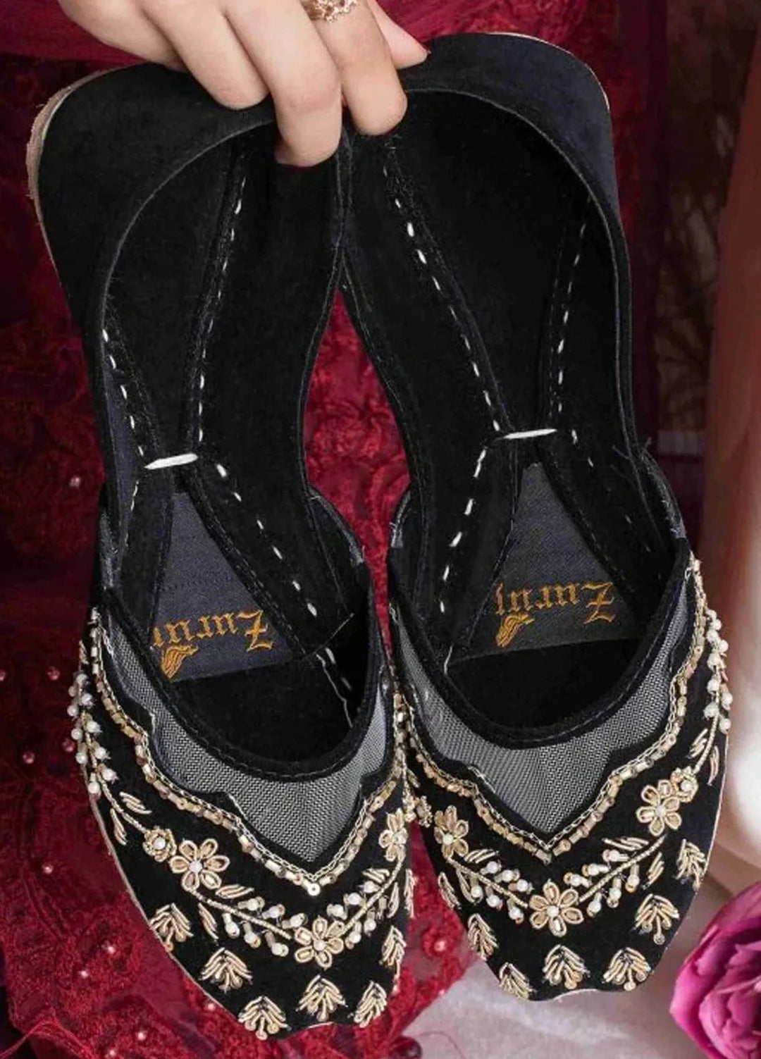 Zuruj Festive Style Khussa JK-2-Black