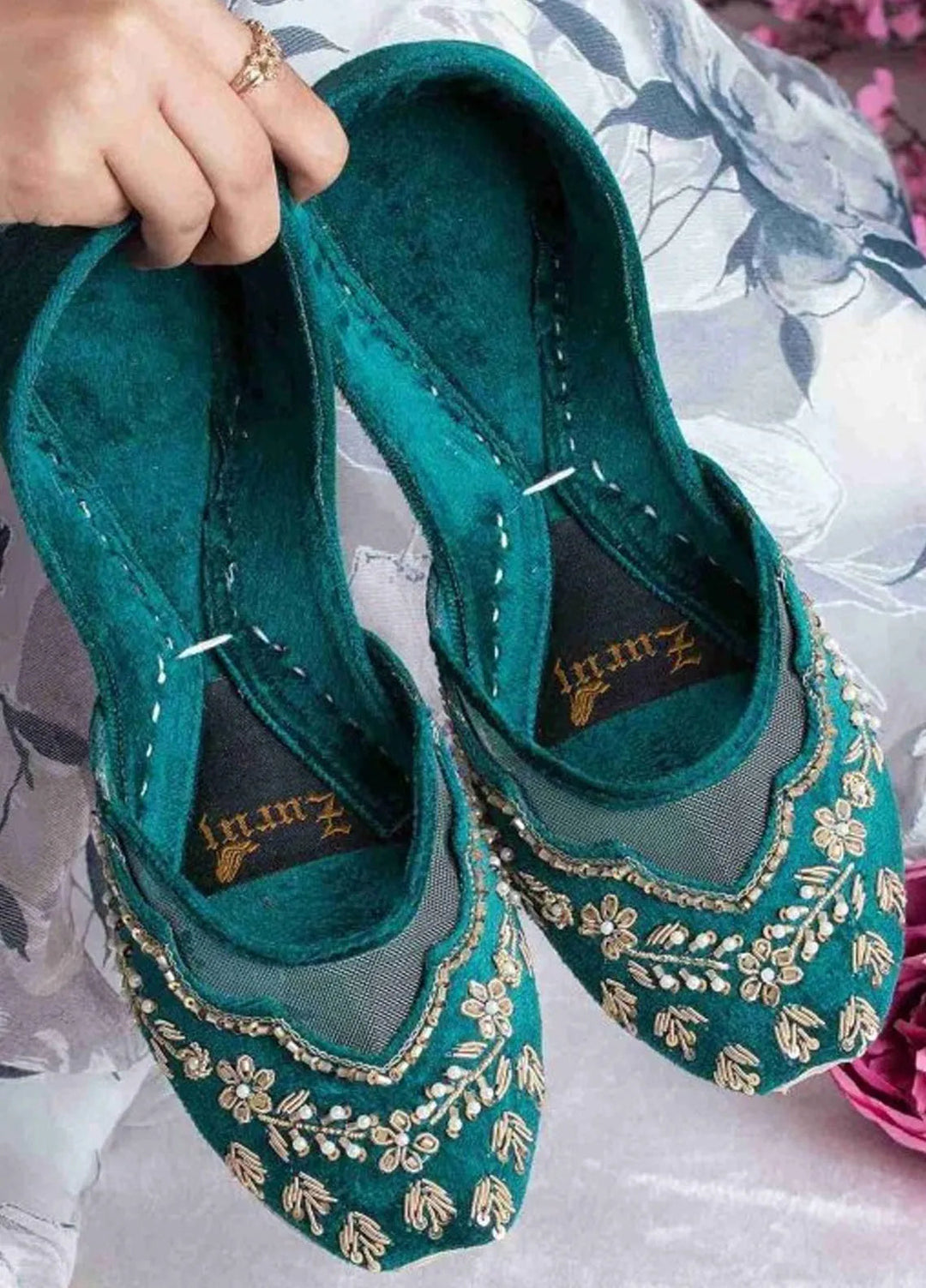 Zuruj Festive Style Khussa JK-2-Green