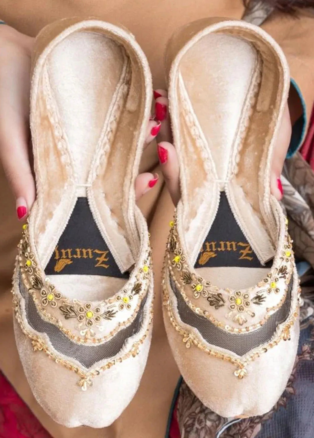 Zuruj Festive Style Khussa JK-3-Cream